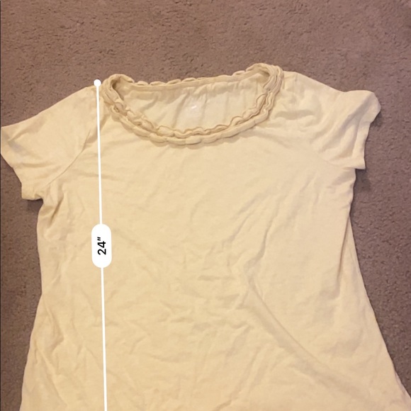 Talbots yellow top with gathering at neckline - Picture 10 of 11